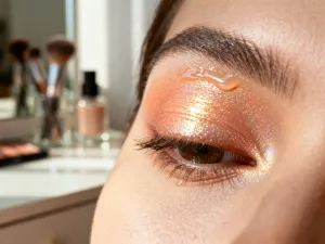 Paleta profesjonalnych cieni do powiek w odcieniach szarości i czerni wraz z pędzlami do makijażu smokey eye.