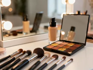 Artystyczna, czarna kreska typu graphic eyeliner na powiece, podkreślająca precyzyjny i modny makijaż oczu.